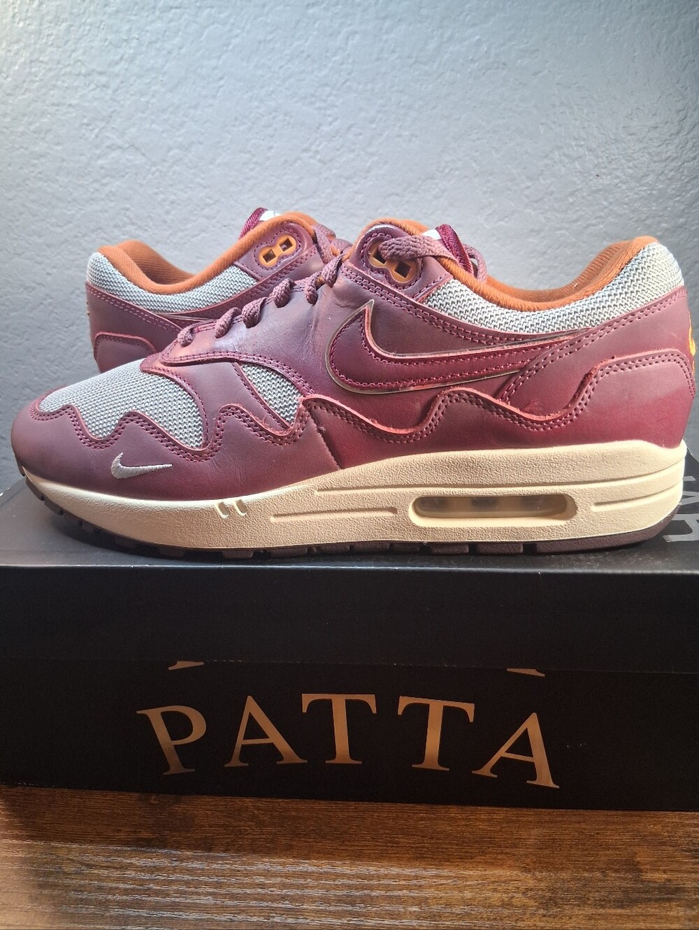 Nike Air Max 1 Patta Waves Rush Maroon.